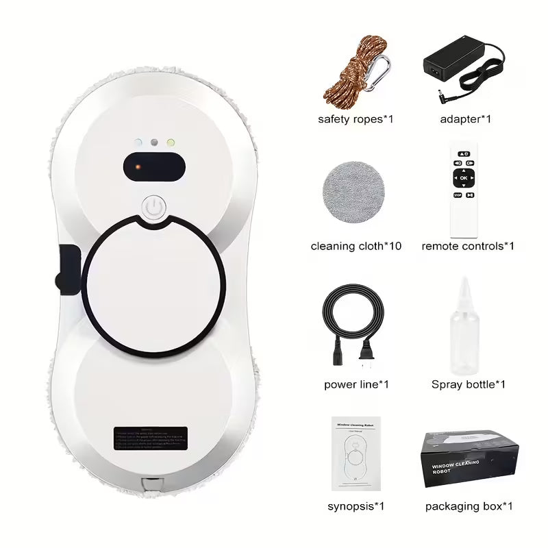 Smart AI Window Cleaning Robot - Crystal Clear Windows Without Lifting a Finger.