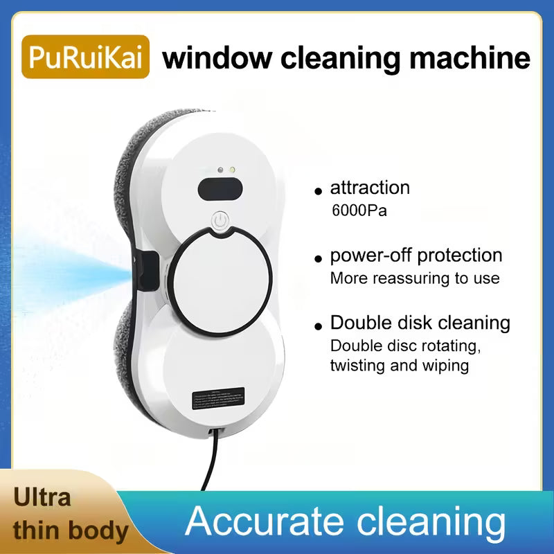Smart AI Window Cleaning Robot - Crystal Clear Windows Without Lifting a Finger.
