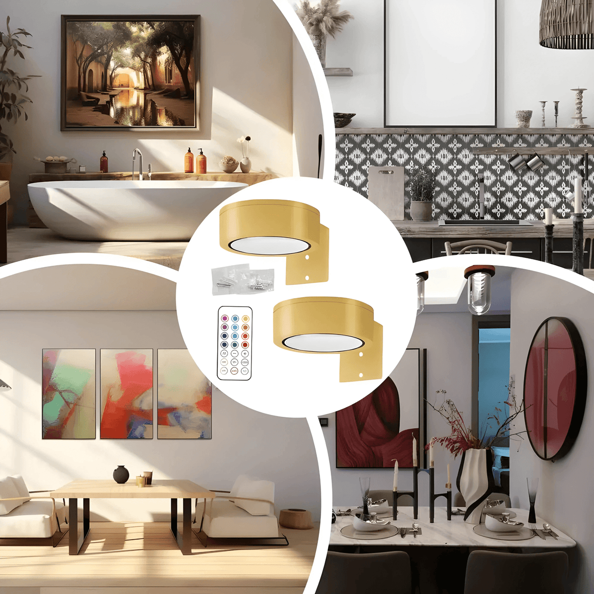 LINA™ LED Wall Lamp — 2-Pack (Black & Gold)