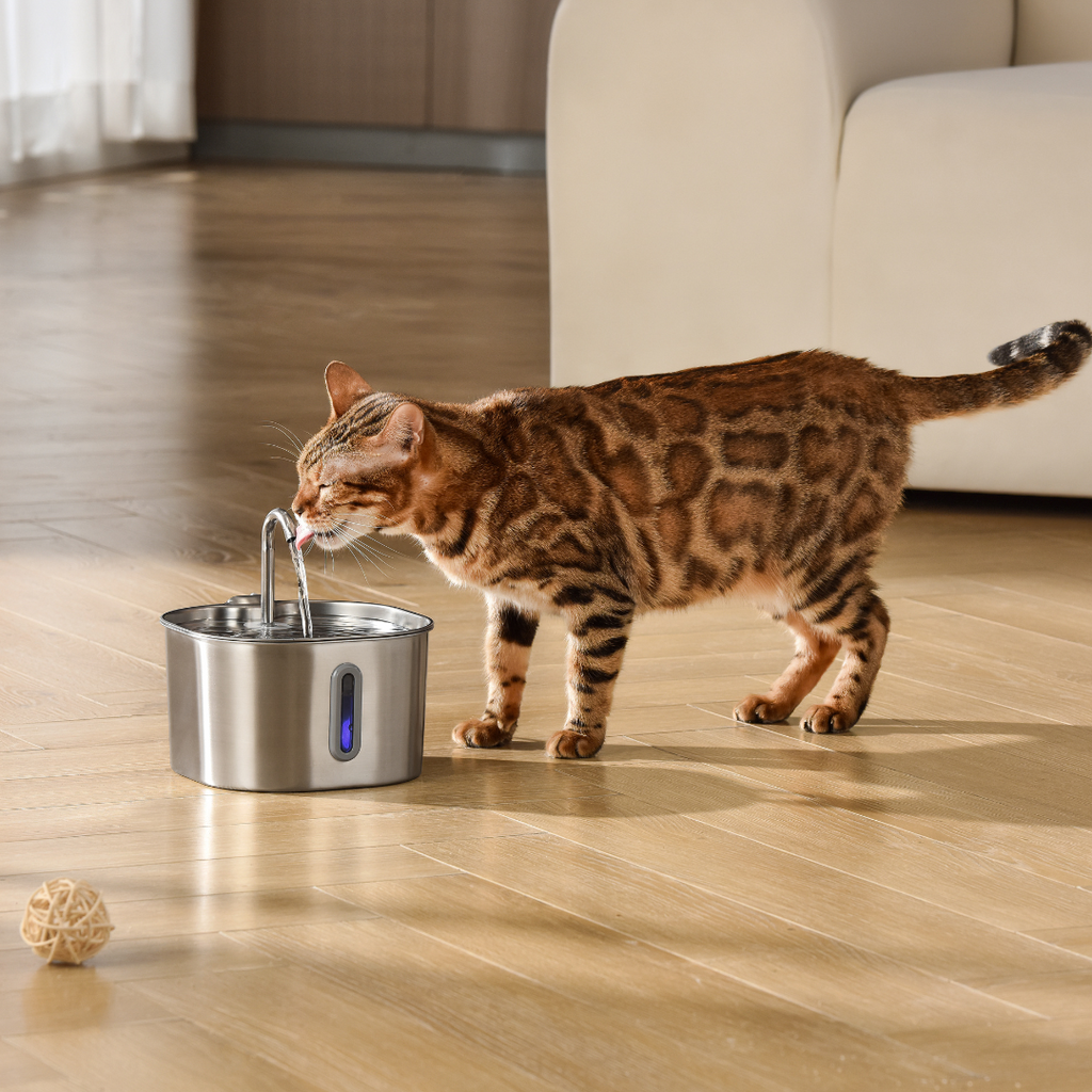 Stainless Steel Cat Water Fountain 2.2L