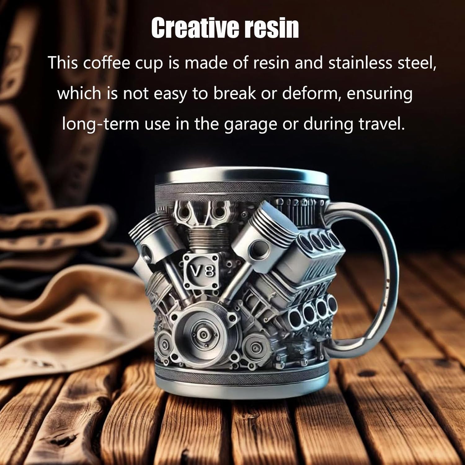 V8 Engine 3D Coffee Mug: Fuel Your Morning with Horsepower!