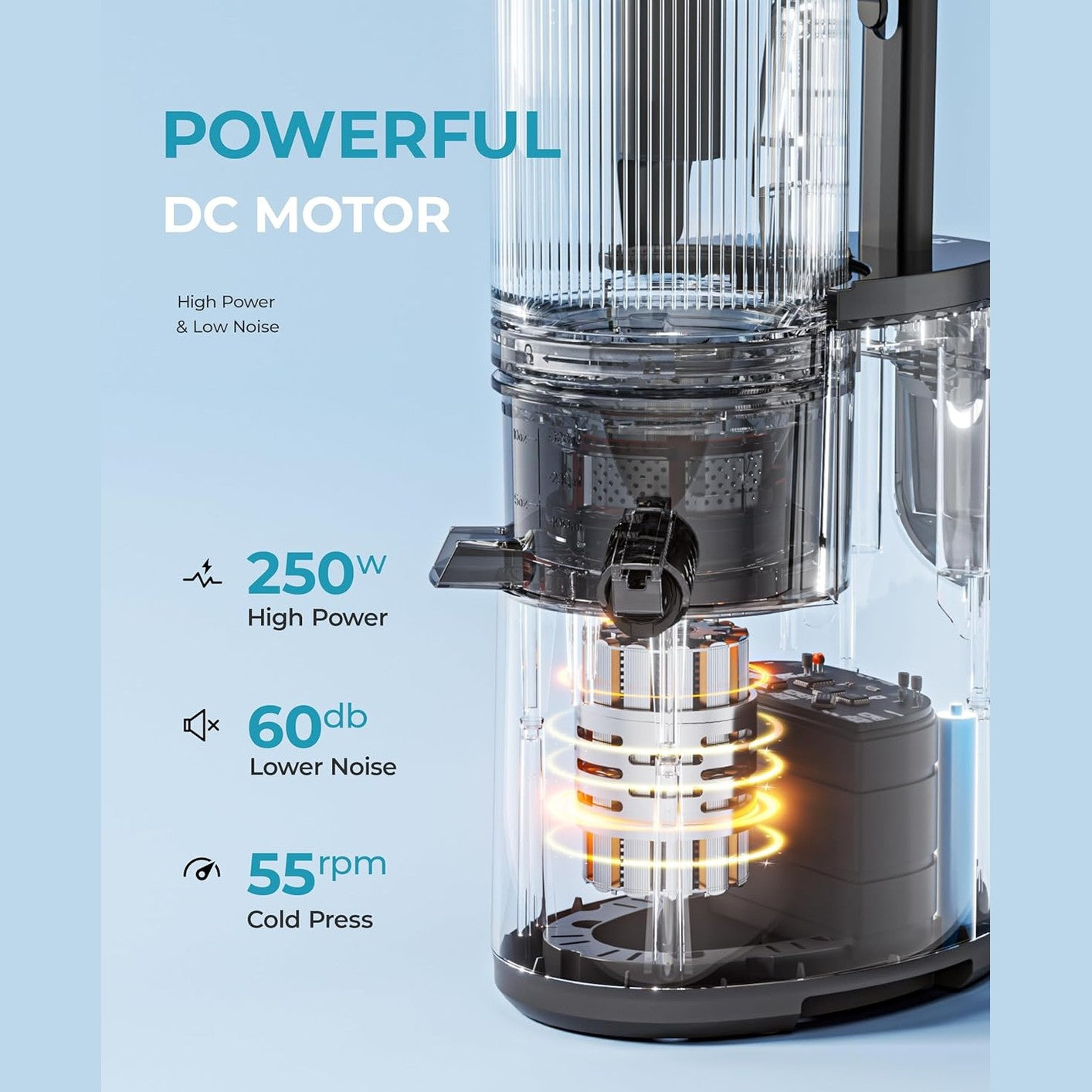 The 250W Multifunctional Automatic Juicer - The High-Power, Zero-Prep Juicing Solution.