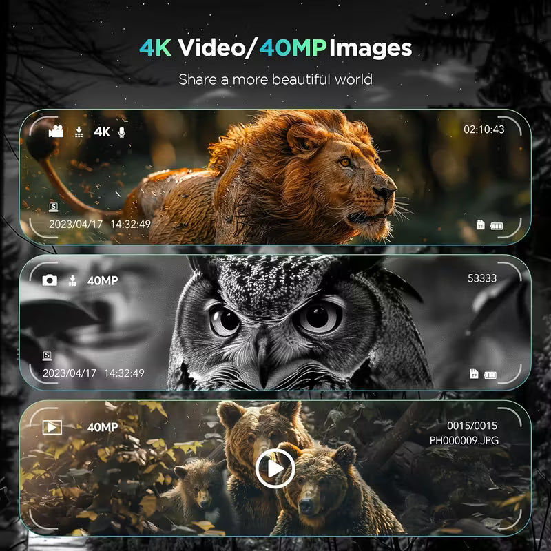 8x 4K Ultra HD Night Vision Binoculars - Master the Darkness. 4K Clarity and 600-Meter Detection Range.