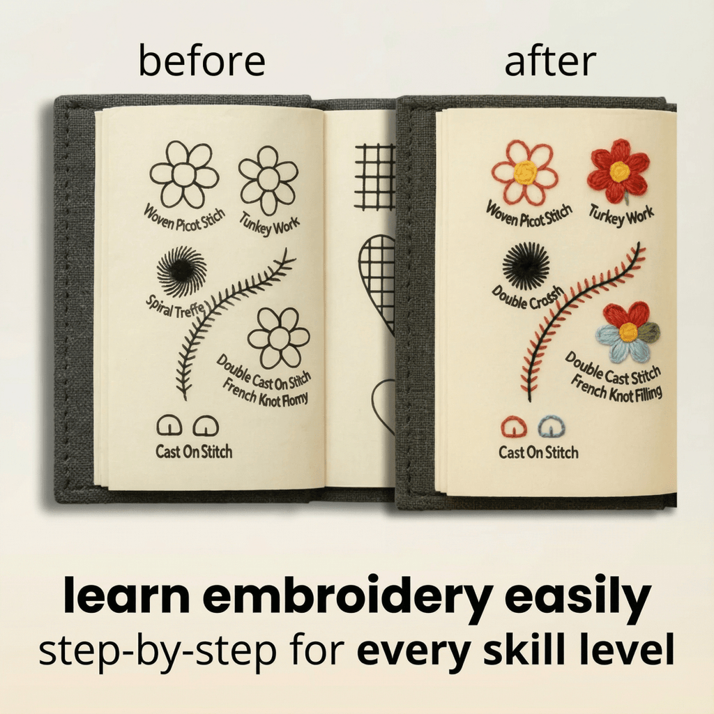 DIY Embroidery Stitch Book Kit: The Complete Set