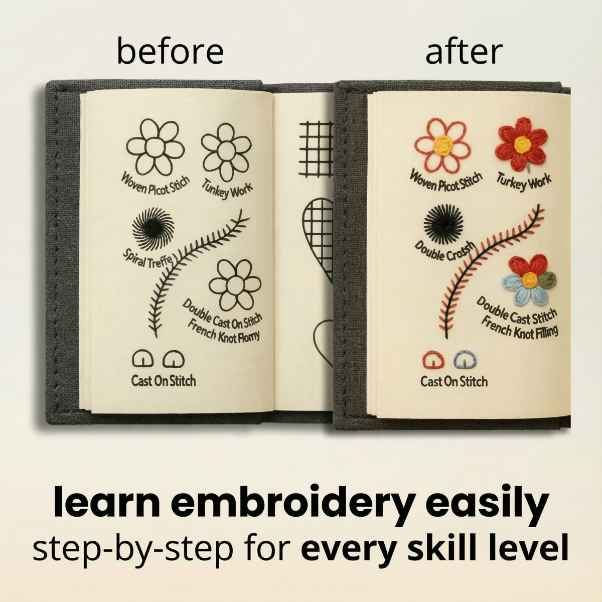 DIY Embroidery Stitch Book Kit: The Complete Set