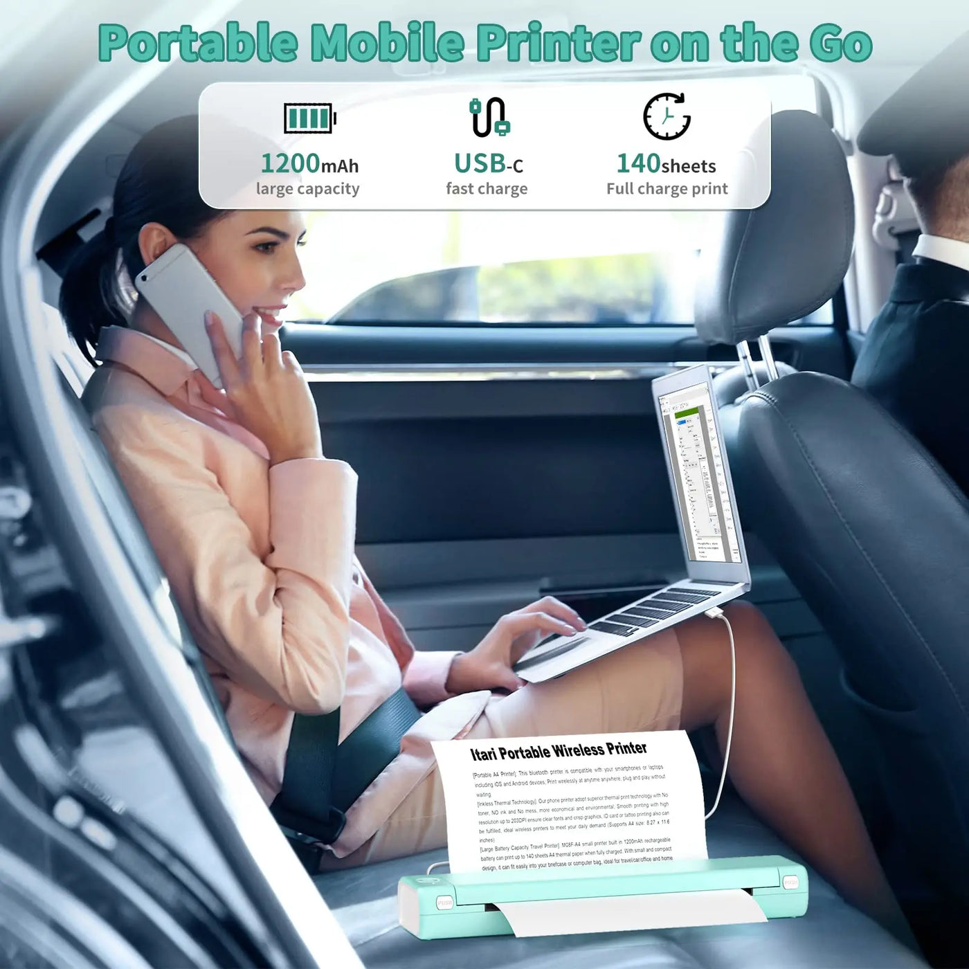 Portable Thermal Printer – Wireless Bluetooth Inkless Printer MK500