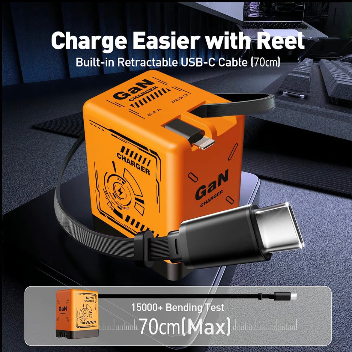 The 2-in-1 GaN Charger - The Last Charger You'll Ever Need. Now with Zero Cable Chaos.
