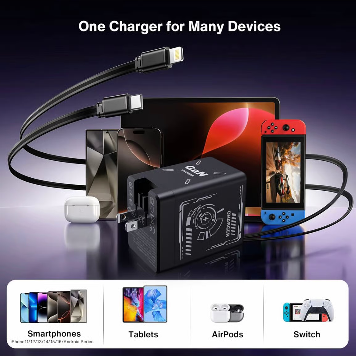 The 2-in-1 GaN Charger - The Last Charger You'll Ever Need. Now with Zero Cable Chaos.