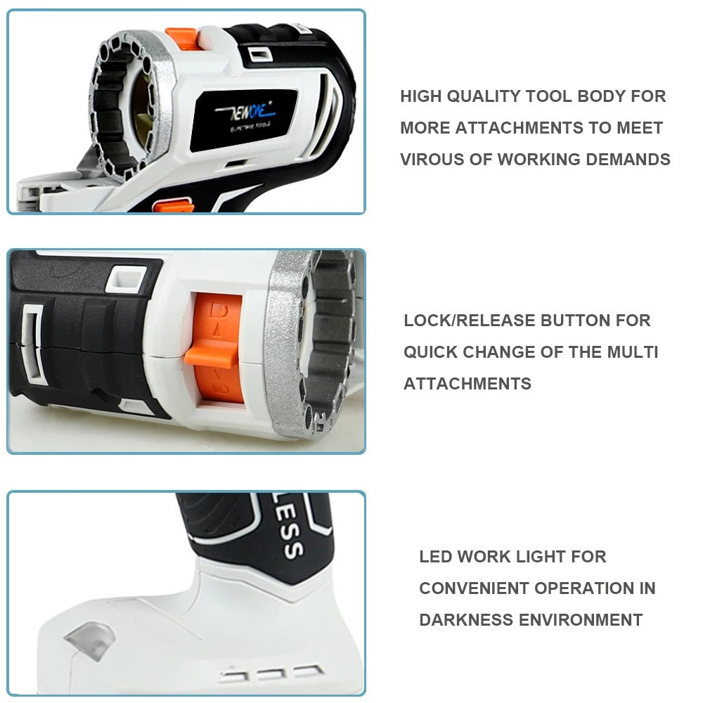 10-in-1 Brushless Multifunctional Tool - Your Complete Workshop in One Battery.