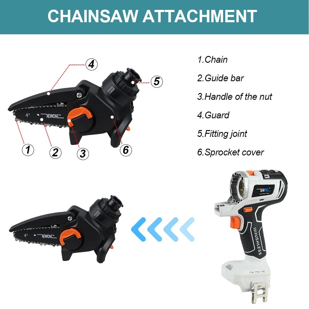 10-in-1 Brushless Multifunctional Tool - Your Complete Workshop in One Battery.