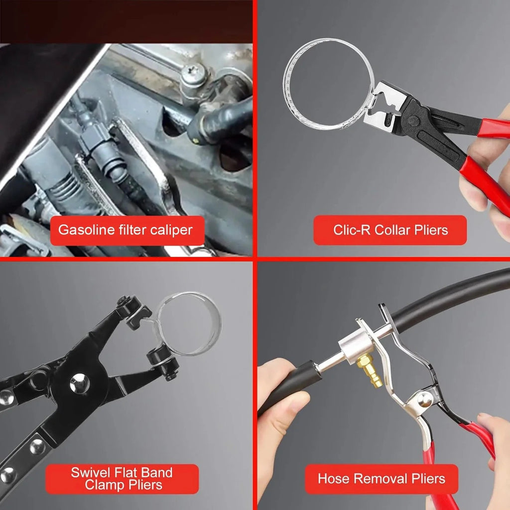 4-Piece Hose Clamp Pliers Set – Professional Automotive Repair Tools
