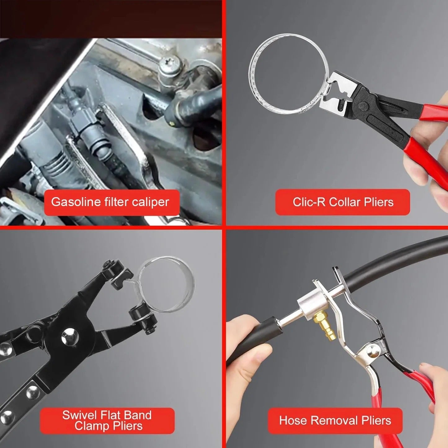 4-Piece Hose Clamp Pliers Set – Professional Automotive Repair Tools