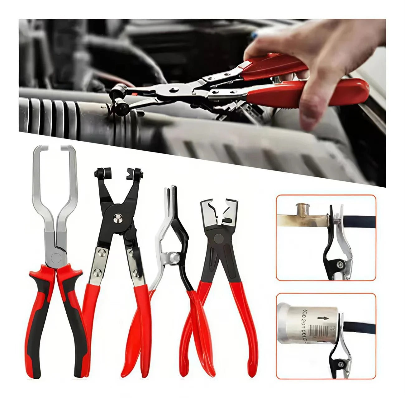 4-Piece Hose Clamp Pliers Set – Professional Automotive Repair Tools