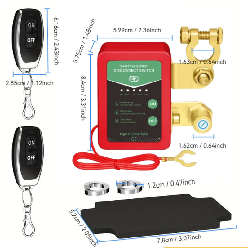 12V/24V Remote Control Car Battery Cut-Off Switch | Anti-theft and Energy Saving Design.